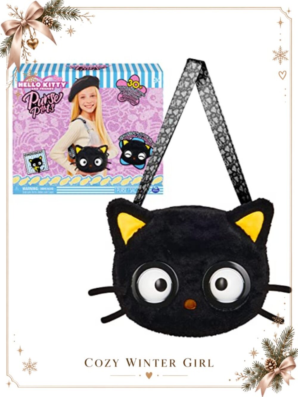 Chococat Interactive Pet Toy Crossbody Purse with Sounds & Blinking Eyes